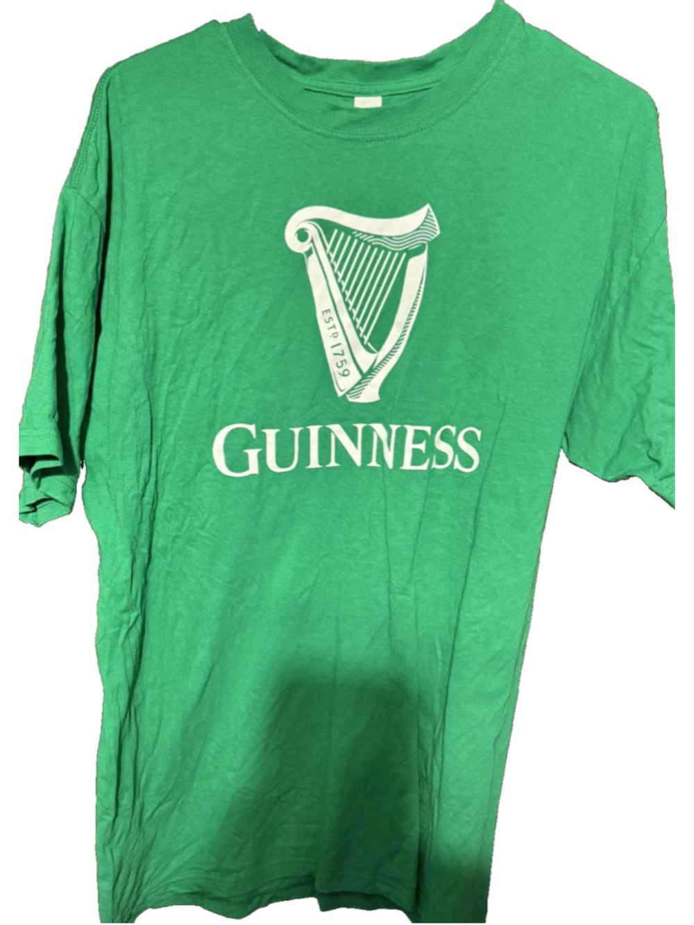 Guinness Beer Green Logo Tee Shirt Men Sz L